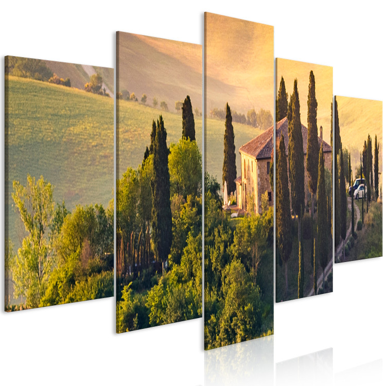 Canvas Tuscan Hills - Italian Landscape With Cottage and Sunny Fields 151837 additionalImage 2