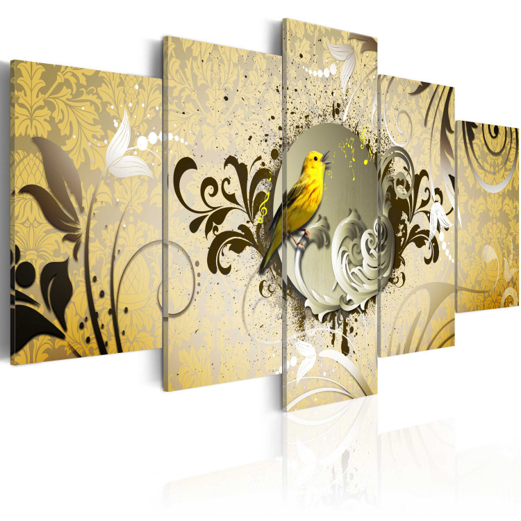 Canvas Print Yellow bird singing 56237 additionalImage 2