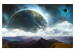 Wall Mural Cosmic World - Landscape with Space and Earth in Clouds Above Mountains 59837 additionalThumb 1