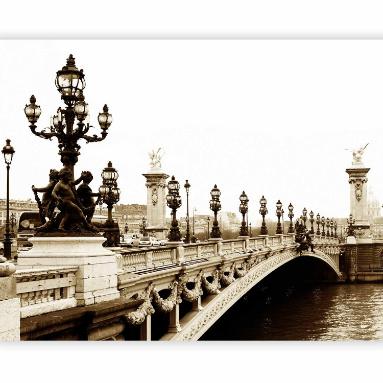 Wall Mural Urban Architecture of Paris - famous Alexandre III Bridge in sepia 59937 additionalImage 5