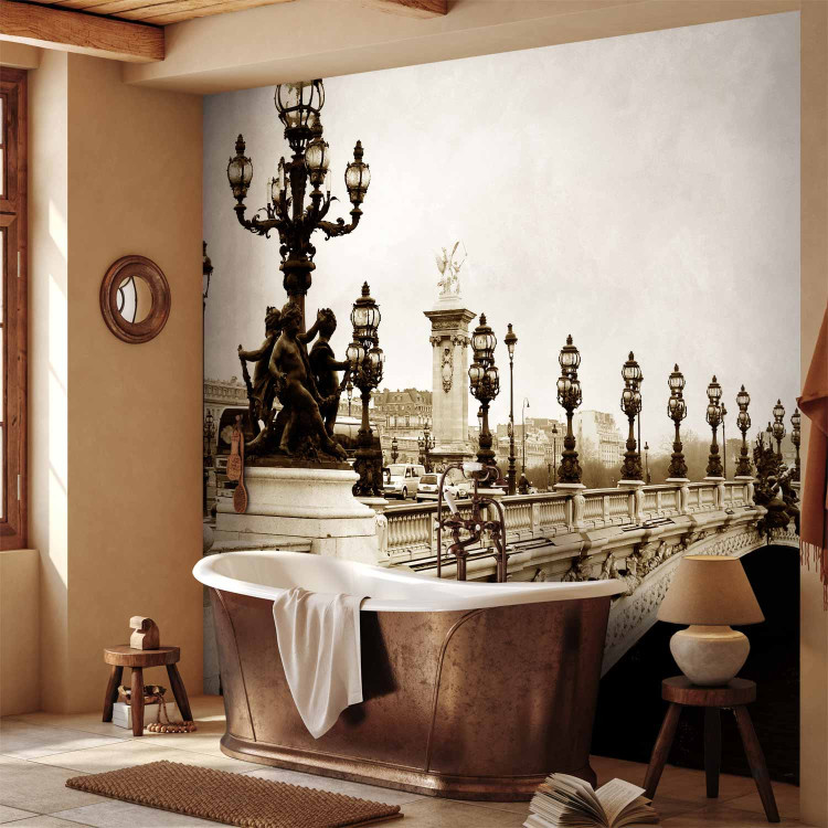 Wall Mural Urban Architecture of Paris - famous Alexandre III Bridge in sepia 59937 additionalImage 8