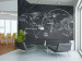 Wall Mural World Map - Continents on a Black Background with text in Czech 60037