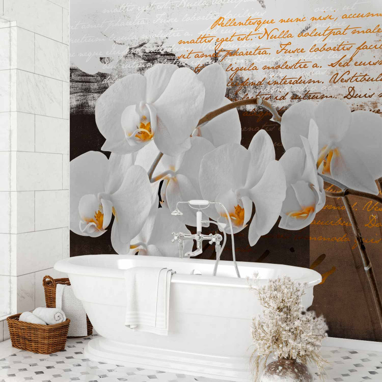 Photo Wallpaper Sentimental Thoughts - Orchid Flowers in a Modern Motif with Texts 60237 additionalImage 8