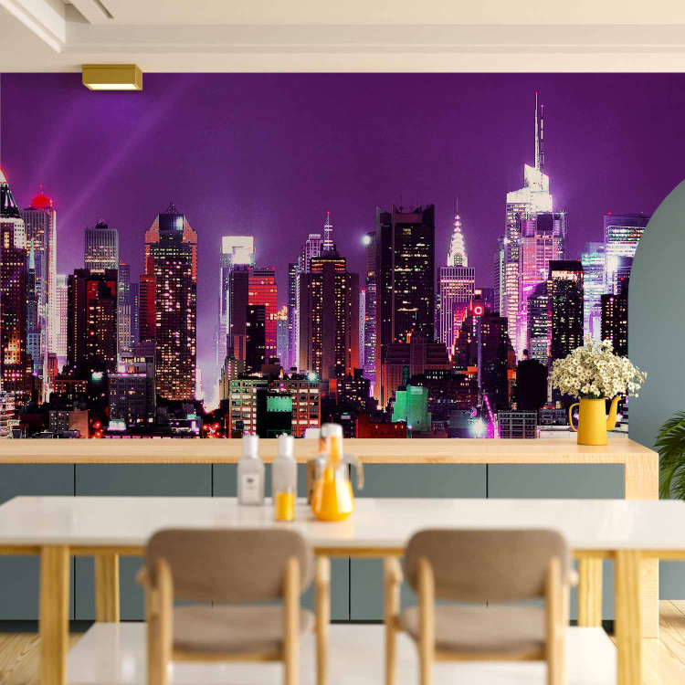 Wall Mural Lights of New York - Cityscape with a Touch of Purple Shades 61537 additionalImage 6