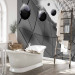 Photo Wallpaper Grey illusion - modern abstraction with 3D effect and black balls 91937 additionalThumb 8