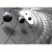Photo Wallpaper Grey illusion - modern abstraction with 3D effect and black balls 91937 additionalThumb 1