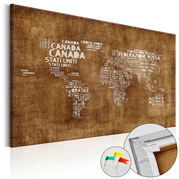 Cork Pinboard The Lost Map [Cork Map - Italian Text] 92237