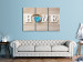 Canvas Art Print Heart of Home in Retro (3-part) - English Text on Wooden Background 94837 additionalThumb 3