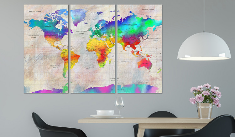 Decorative Pinboard World Map: Rainbow Gradient [Cork Map] 96137 additionalImage 3