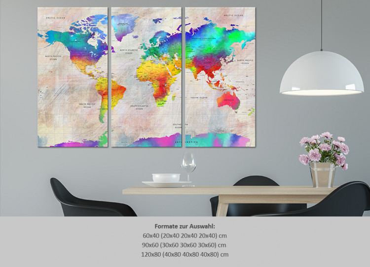 Decorative Pinboard World Map: Rainbow Gradient [Cork Map] 96137 additionalImage 7