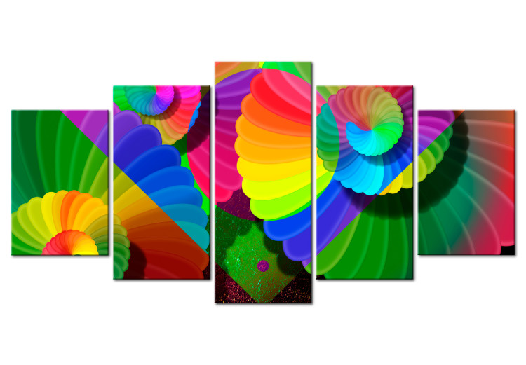Canvas Art Print Twisted Colors - Abstract Multicolored Illusion of Various Shapes 98137