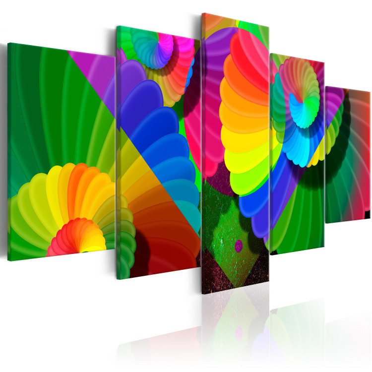 Canvas Art Print Twisted Colors - Abstract Multicolored Illusion of Various Shapes 98137 additionalImage 2