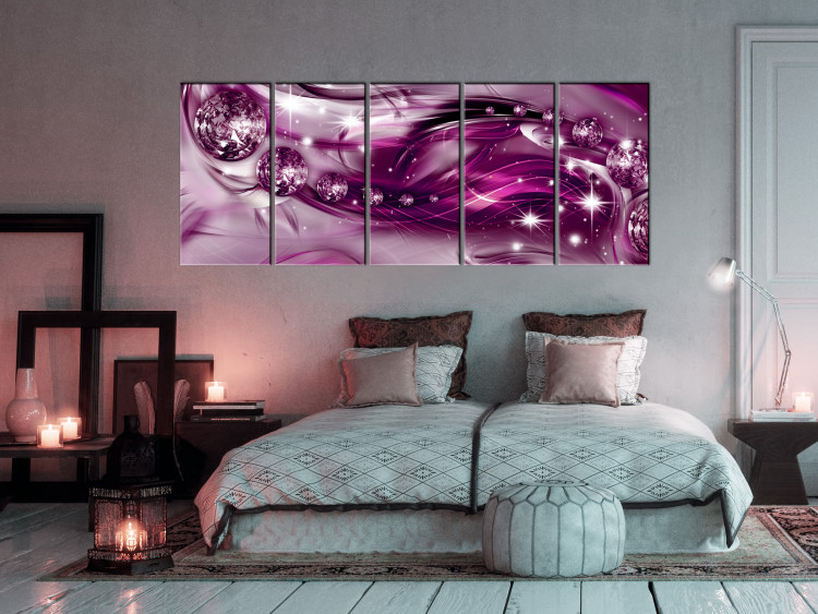 Canvas Art Print Crazy Spheres (5-piece) - Abstract Explosion of Purple Shine 105047 additionalImage 3