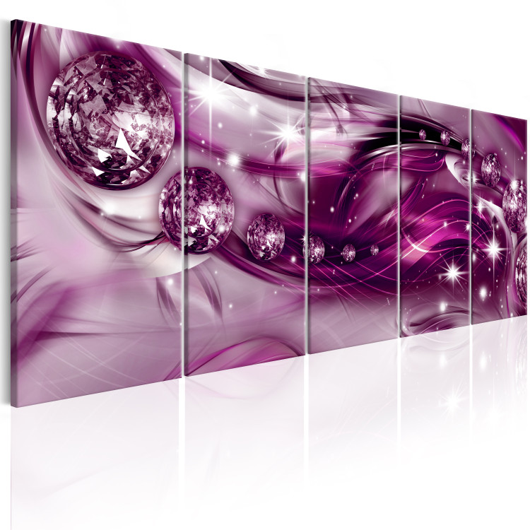 Canvas Art Print Crazy Spheres (5-piece) - Abstract Explosion of Purple Shine 105047 additionalImage 2