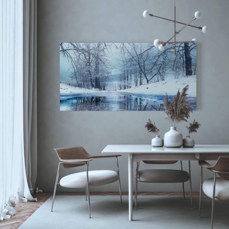 Canvas Harsh Winter (1-part) Wide - River Landscape with White Scenery 108447 additionalImage 9