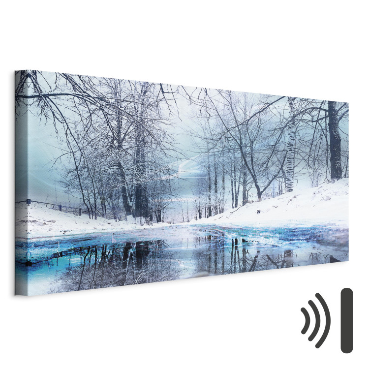Canvas Harsh Winter (1-part) Wide - River Landscape with White Scenery 108447 additionalImage 8