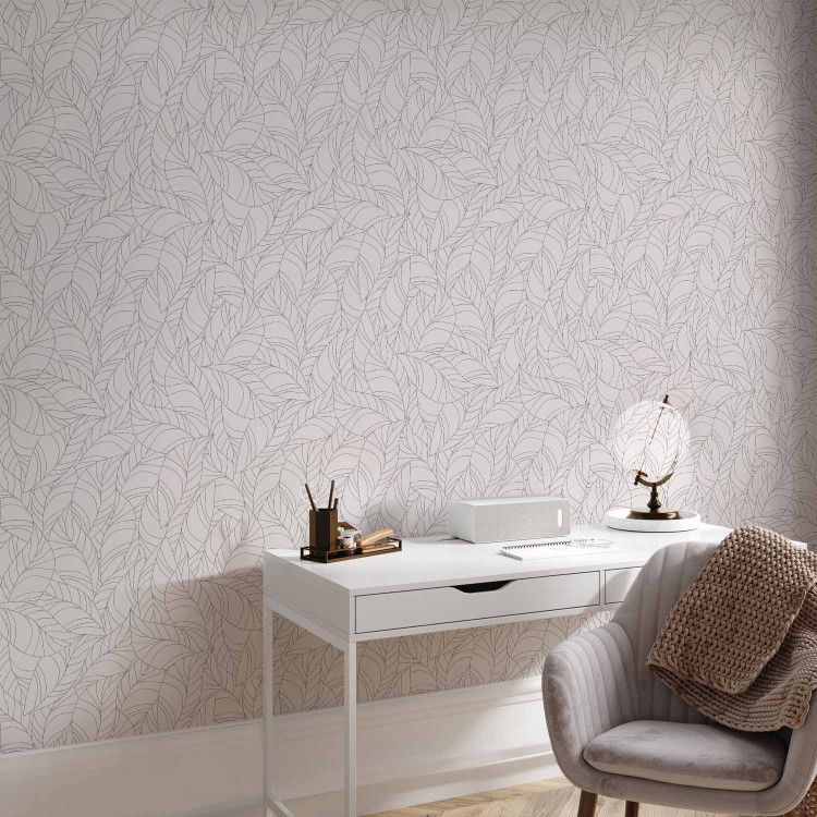 Modern Wallpaper Colourless Leaves 114647 additionalImage 5