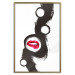 Wall Poster Bitten lips - black and white abstraction with a touch of red 115047 additionalThumb 16