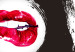 Wall Poster Bitten lips - black and white abstraction with a touch of red 115047 additionalThumb 9