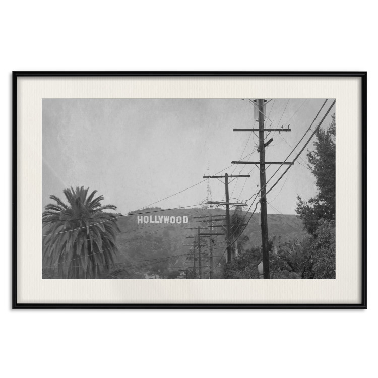 Wall Poster Hollywood - black and white cinematic shot among trees overlooking mountains 116347 additionalImage 18