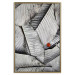 Wall Poster Black and White Leaves - composition with a red leaf among grays 116547 additionalThumb 16