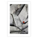 Wall Poster Black and White Leaves - composition with a red leaf among grays 116547 additionalThumb 25