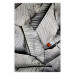 Wall Poster Black and White Leaves - composition with a red leaf among grays 116547