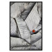 Wall Poster Black and White Leaves - composition with a red leaf among grays 116547 additionalThumb 24
