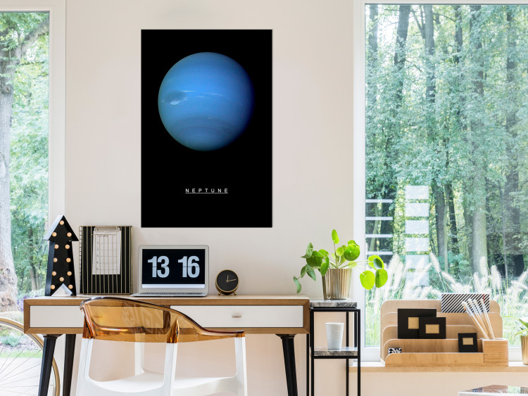 Wall Poster Neptune - blue planet and simple English text against black 116747 additionalImage 17