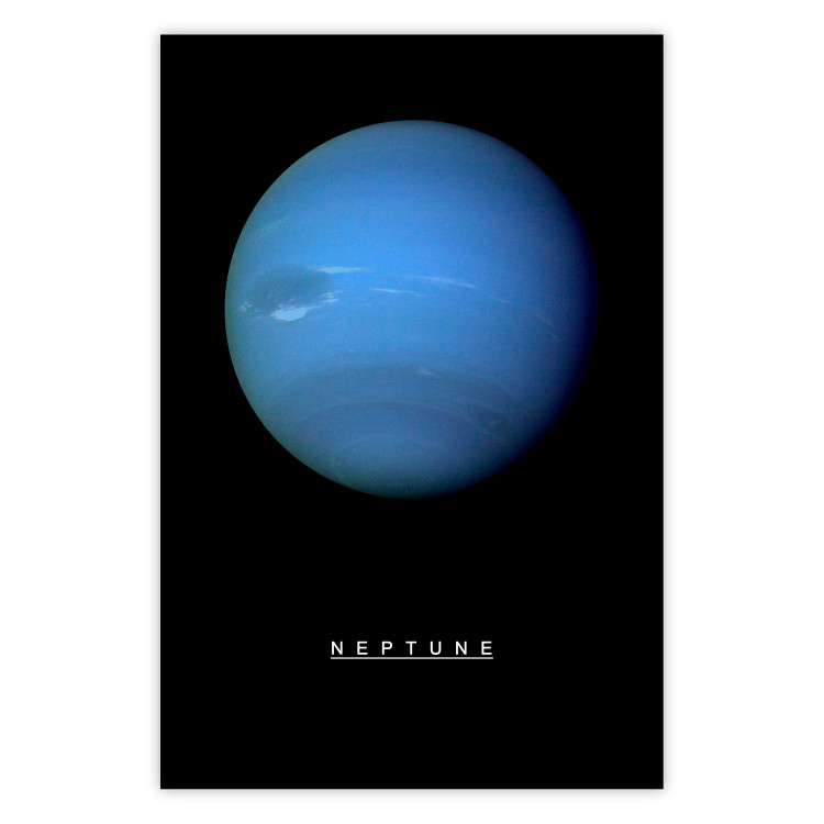Wall Poster Neptune - blue planet and simple English text against black 116747