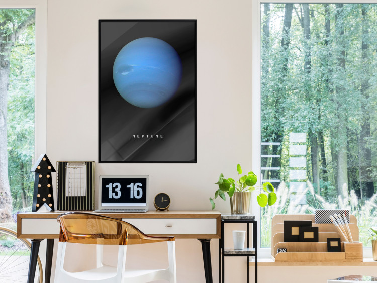 Wall Poster Neptune - blue planet and simple English text against black 116747 additionalImage 3