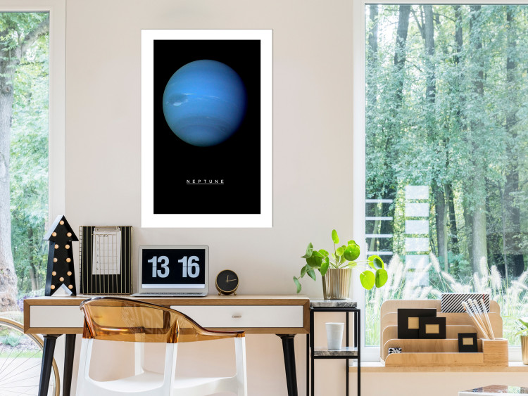 Wall Poster Neptune - blue planet and simple English text against black 116747 additionalImage 2