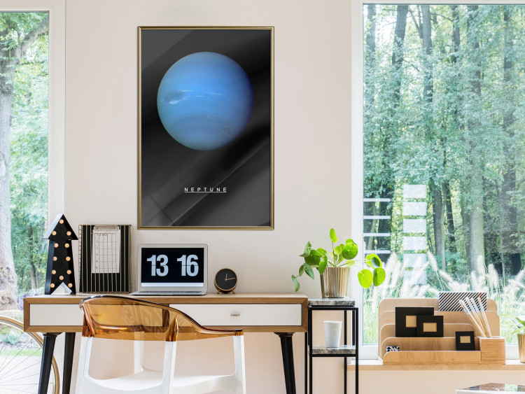 Wall Poster Neptune - blue planet and simple English text against black 116747 additionalImage 5