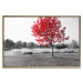 Wall Poster Tree with Red Leaves - black and white landscape of a lake in the park 117147 additionalThumb 16