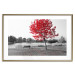 Wall Poster Tree with Red Leaves - black and white landscape of a lake in the park 117147 additionalThumb 16