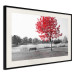 Wall Poster Tree with Red Leaves - black and white landscape of a lake in the park 117147 additionalThumb 3