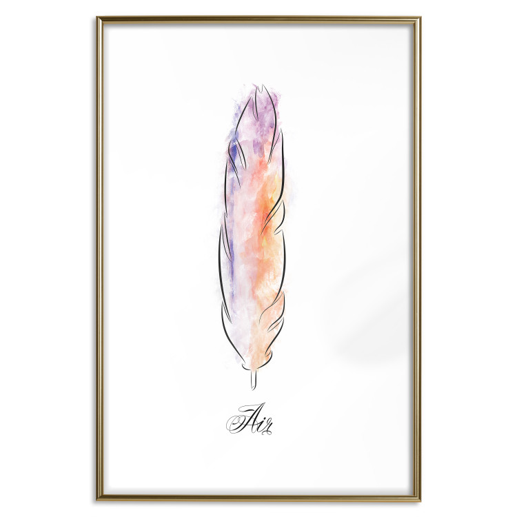 Poster Colorful Feather - composition with a colorful bird feather on a white background 117247 additionalImage 14