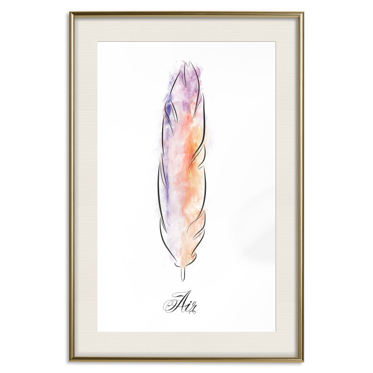 Poster Colorful Feather - composition with a colorful bird feather on a white background 117247 additionalImage 19