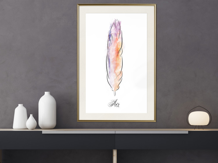 Poster Colorful Feather - composition with a colorful bird feather on a white background 117247 additionalImage 21