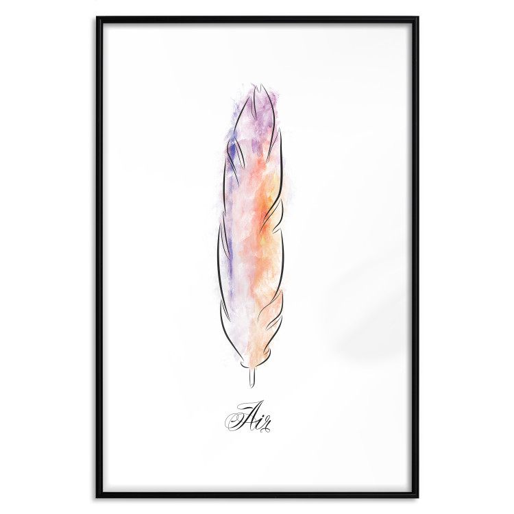 Poster Colorful Feather - composition with a colorful bird feather on a white background 117247 additionalImage 15