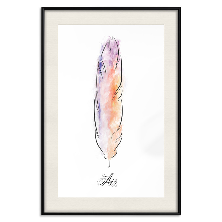 Poster Colorful Feather - composition with a colorful bird feather on a white background 117247 additionalImage 18