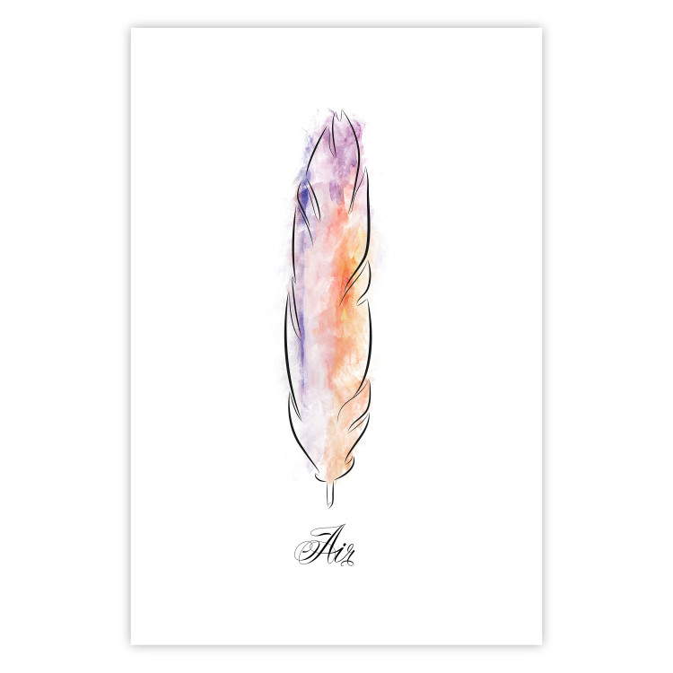 Poster Colorful Feather - composition with a colorful bird feather on a white background 117247 additionalImage 25