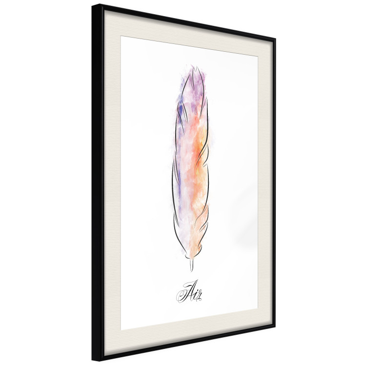 Poster Colorful Feather - composition with a colorful bird feather on a white background 117247 additionalImage 3