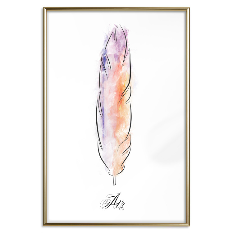 Poster Colorful Feather - composition with a colorful bird feather on a white background 117247 additionalImage 16