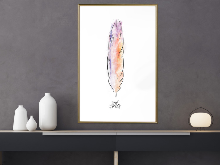 Poster Colorful Feather - composition with a colorful bird feather on a white background 117247 additionalImage 15