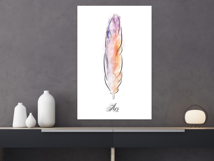 Poster Colorful Feather - composition with a colorful bird feather on a white background 117247 additionalImage 17
