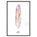 Poster Colorful Feather - composition with a colorful bird feather on a white background 117247 additionalThumb 24