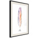 Poster Colorful Feather - composition with a colorful bird feather on a white background 117247 additionalThumb 3