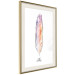 Poster Colorful Feather - composition with a colorful bird feather on a white background 117247 additionalThumb 2
