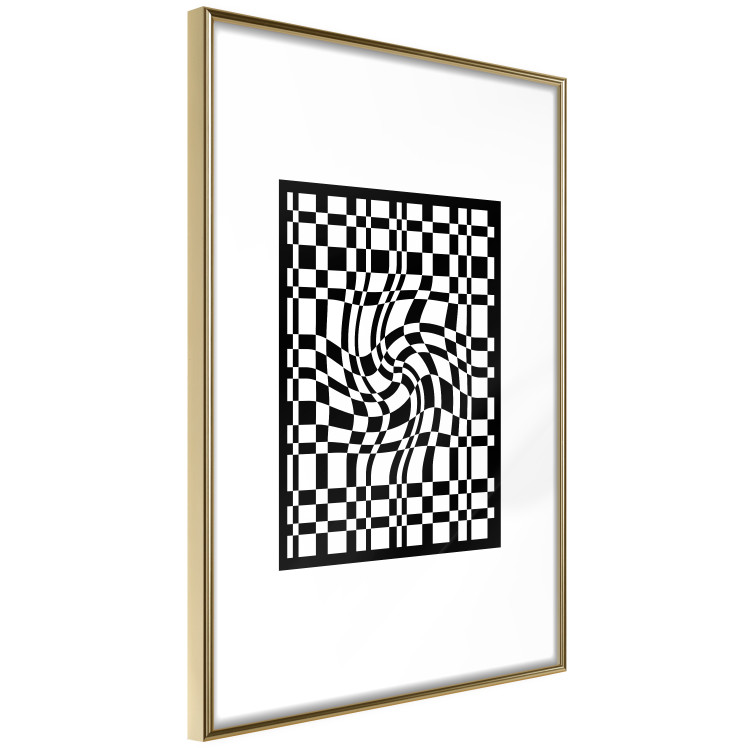 Poster Distorted Checkerboard - black and white geometric abstract 117447 additionalImage 8